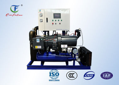 ชุดสกรูคอมเพรสเซอร์พร้อมระบบควบคุม PLC และคอมเพรสเซอร์ Bitzer CSH สำหรับ R407C 2 ℃ห้องเย็น